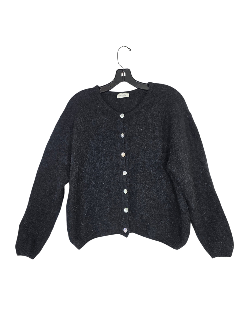 American Vintage Wool and Alpaca blend fuzzy Button-Front Crewneck Cardigan